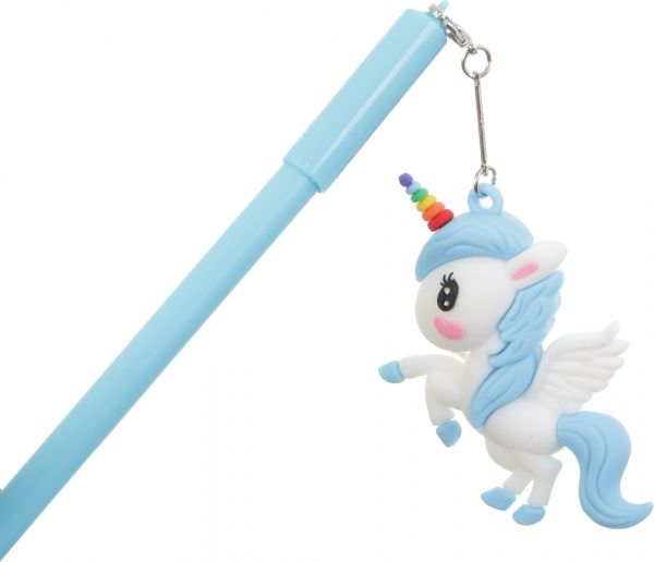 Ручка гелевая бирюзовая Радужный единорог 