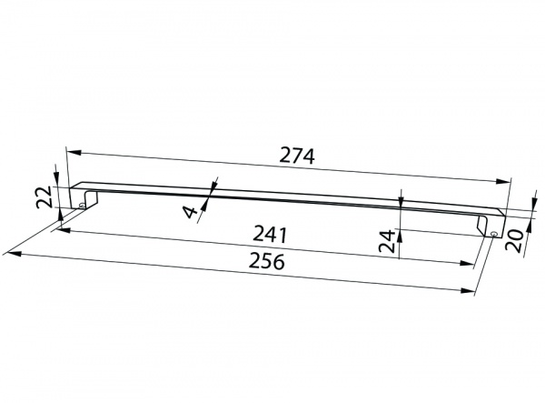 Меблева ручка скоба DC DL 27/256 G6 256 мм матовий хром