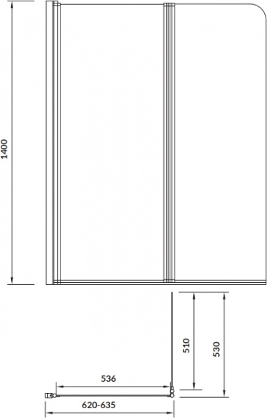 Шторка для ванны Cersanit Easy New 140x115 EZZG1000143638