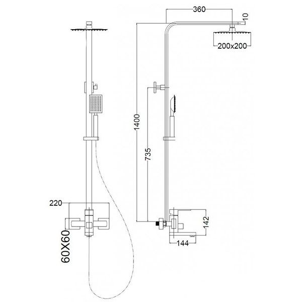 Душевой гарнитур Mixxen Бостон MXIN0426 