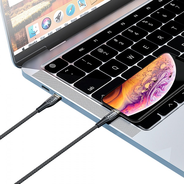 Кабель ColorWay Type-C - Apple Lightning (Transparent Head) (PD Fast Charging 27W) 3А 1,2 м чорний (CW-CBPDCL057-BK) 