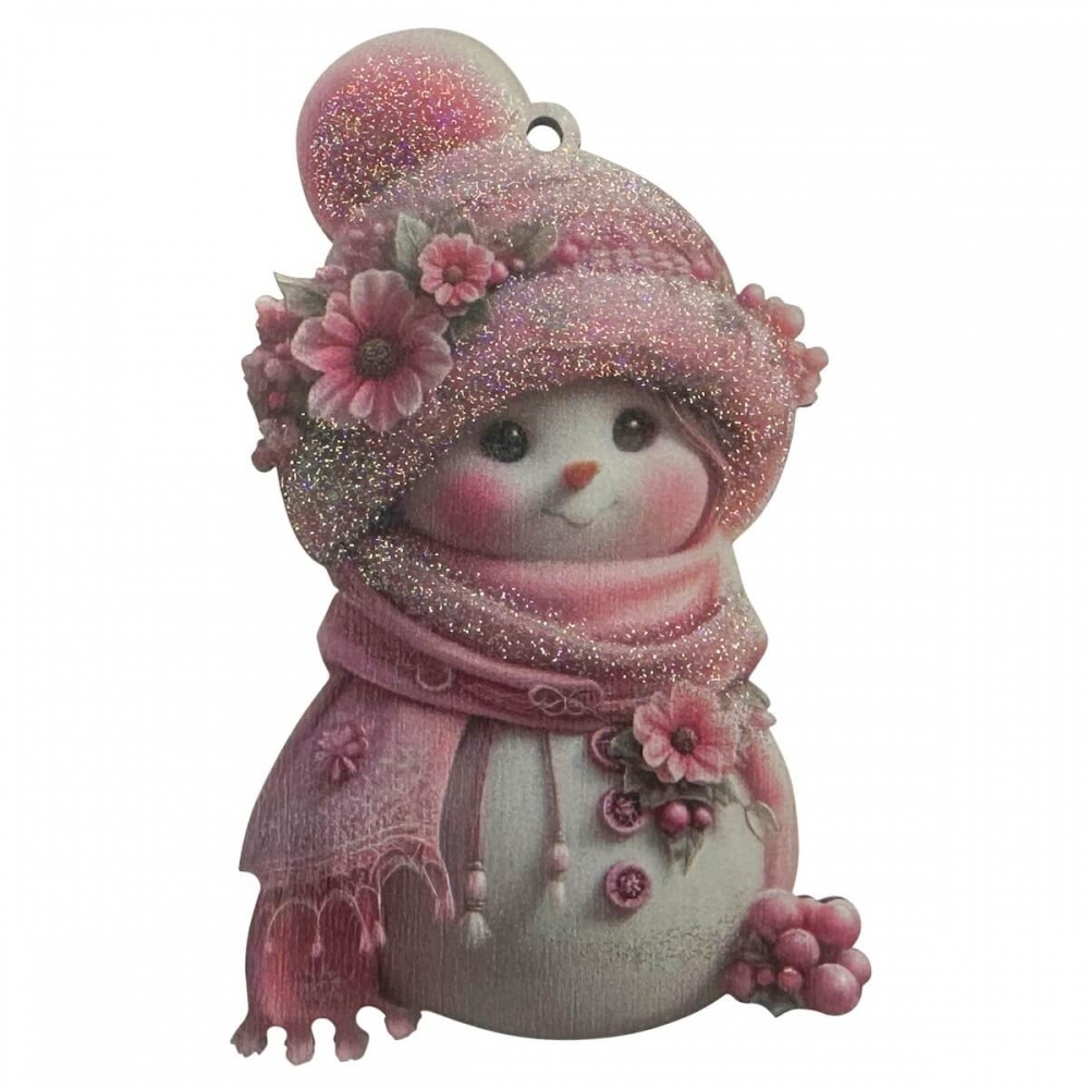 Підвіска MIS LT Сніговик 12 см рожевий