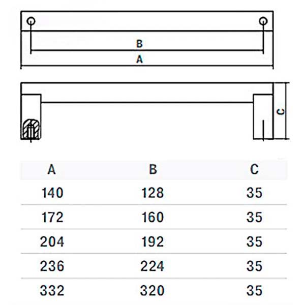 Мебельная ручка 160 мм нержавеющая сталь MVM SS-1026-160 SS
