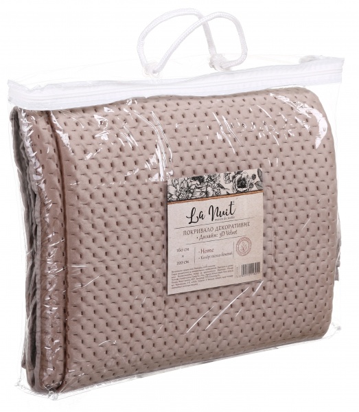 Покрывало 3D Velvet 160x220 см La Nuit светло-бежевый 