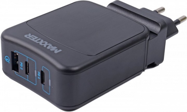 Зарядное устройство Maxxter WC-PD65W-01 2x USB-C 1х USB-A 