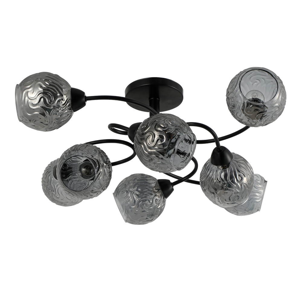 Люстра Miorro Fausta 800х300 мм 8x40 Вт E27 матовый черный 51-311-146