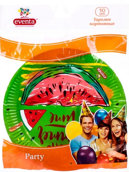 Тарелки бумажные с рисунком в ассортименте 23 см 10 шт.