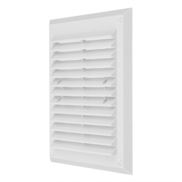Гратка для вентиляції MiniMax з сіткою проти комах 218 х 178 мм (1101) пластик білий 