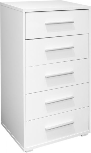 Комод Embawood Mirina 5 шухляд білий лак/білий 