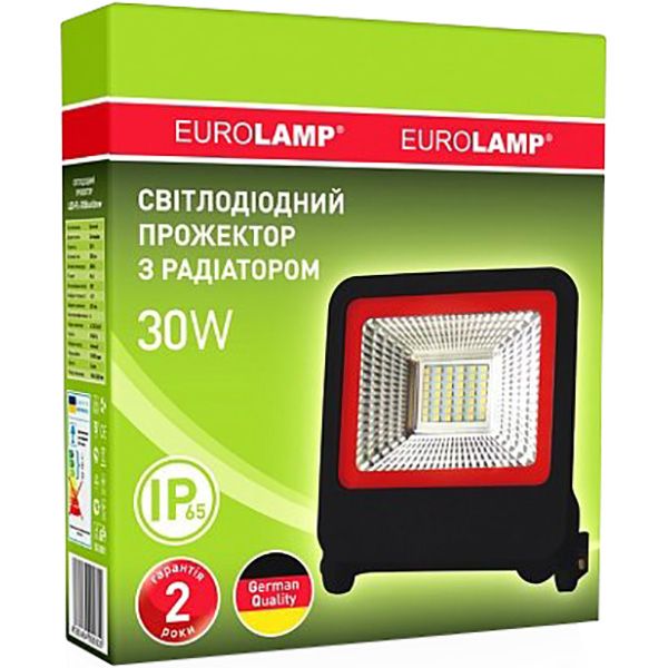 Прожектор Eurolamp 6500 K SMD 30 Вт IP65 черный LED-FL-30(black) 