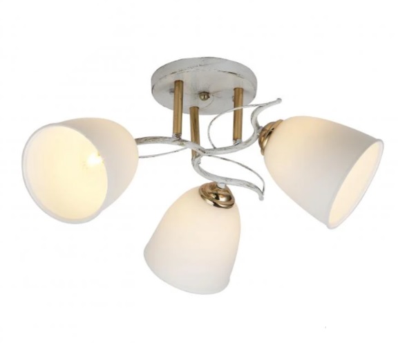 Люстра Miorro Quadro металл/стекло 3x40 Вт E27 белый/золото 51-311-023