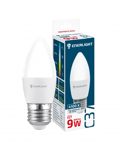 Лампа світлодіодна Enerlight 9 Вт C37 матова E27 220 В 4100 К C37E279SMDNFR 