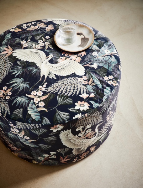 Пуф Essenza Диема Аисты 60х37х60 мм синий 