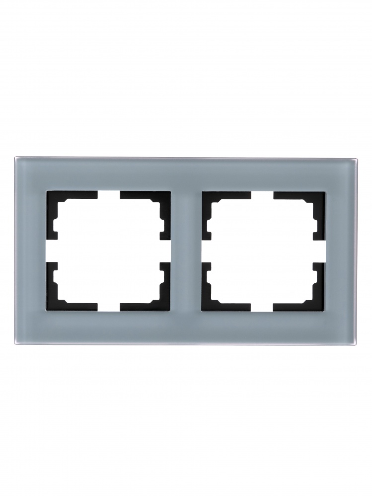 Рамка двухместная Lezard Vesna горизонтальная матовый серо-голубой 742-M7080-147