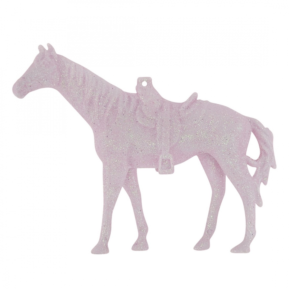 Украшение новогоднее MIS LT Лошадь 10 см розовый