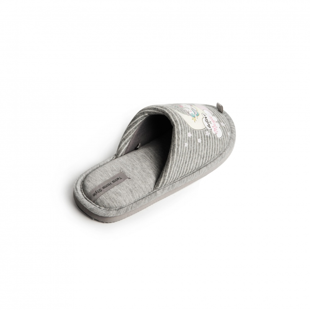 Капці для дівчаток Twins закриті з наліпкою р.30-31 сірий 17357