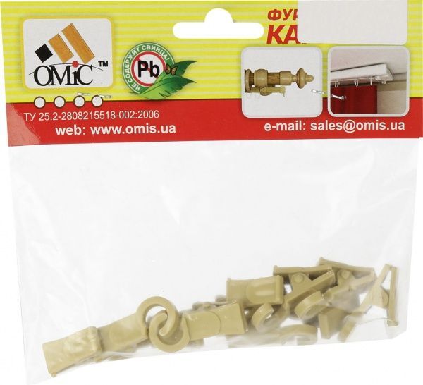 Прищіпка з гачком 10 шт. ОМіС набірний дуб світлий 