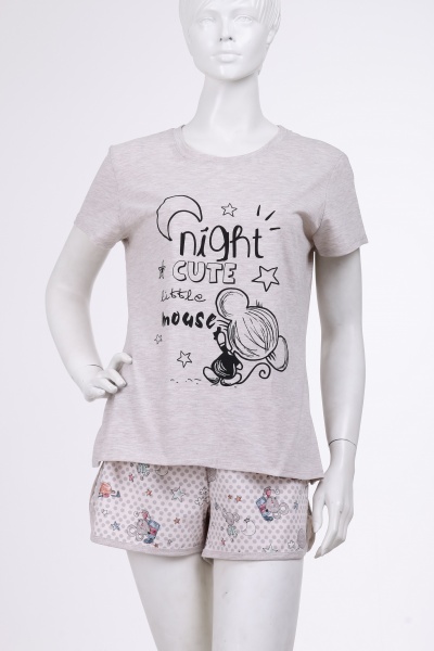 Пижама женская Roksana Mouse 767/16008 р. M бежевый с рисунком 