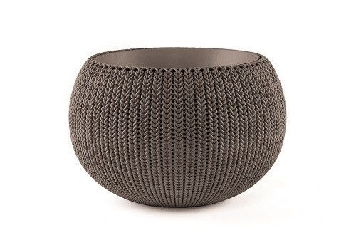 Горшок пластиковый COZIES M круглый 9,4л коричневый 