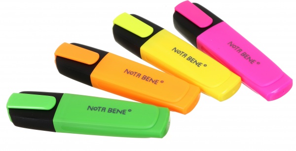 Набор маркеров текстовых Nota Bene 4 шт. разноцветный 