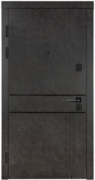 Дверь входная Булат К-8 (квадро) 539/237 mamba morion / рустик авиньон блан 2050x950 мм левая