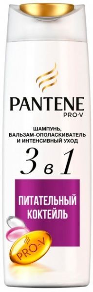 Шампунь 3 в 1 Pantene Поживний коктейль 360 мл