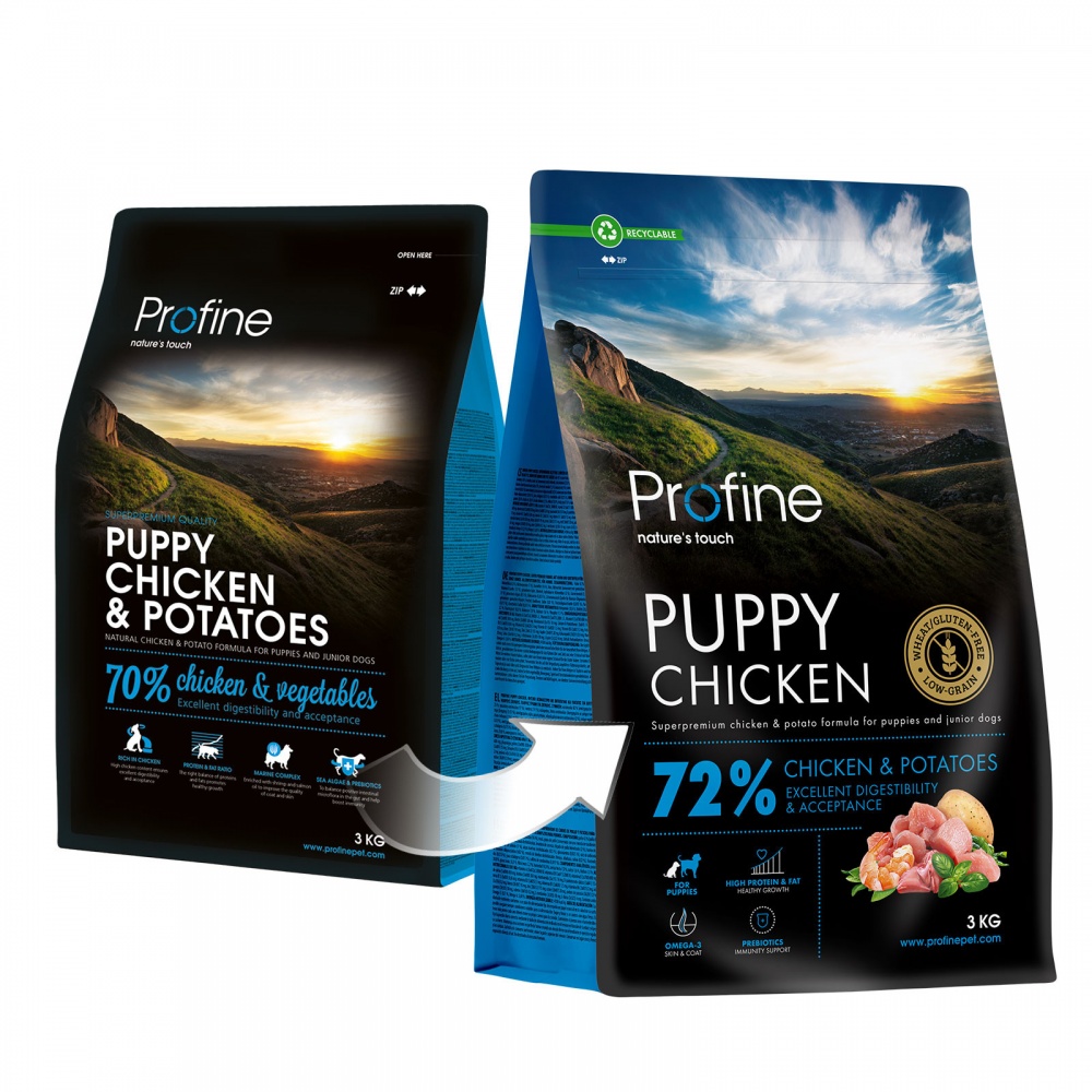 Корм сухий Profine Puppy для цуценят та юніорів всіх порід з куркою та картоплею 3 кг