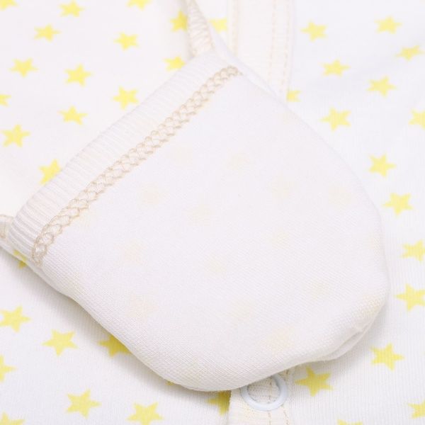 Комбинезон детский Bambinelli желтая звезда р.56 белый с рисунком 