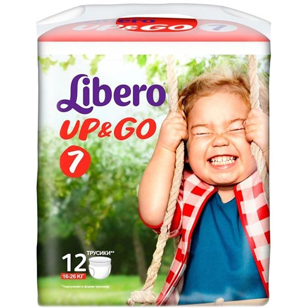 Подгузники Libero Up & Go 7 XL Plus 16-26 кг 12 шт