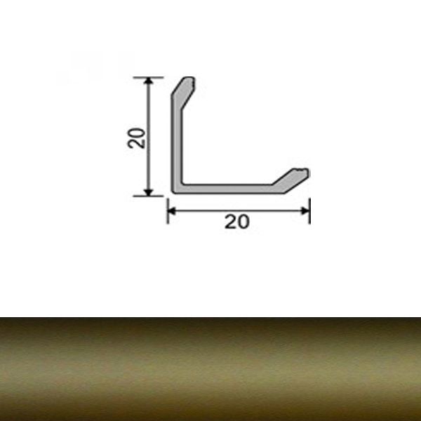 Профиль для плитки алюминиевый ТІS 20x20x2700 бронза