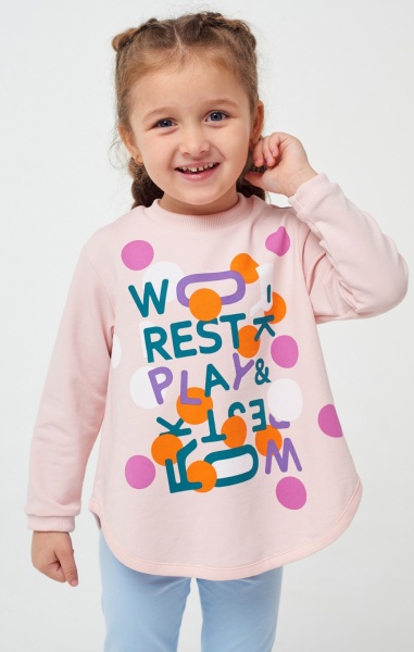 Джемпер для девочки Smil р.98 кремово-розовый 116553 