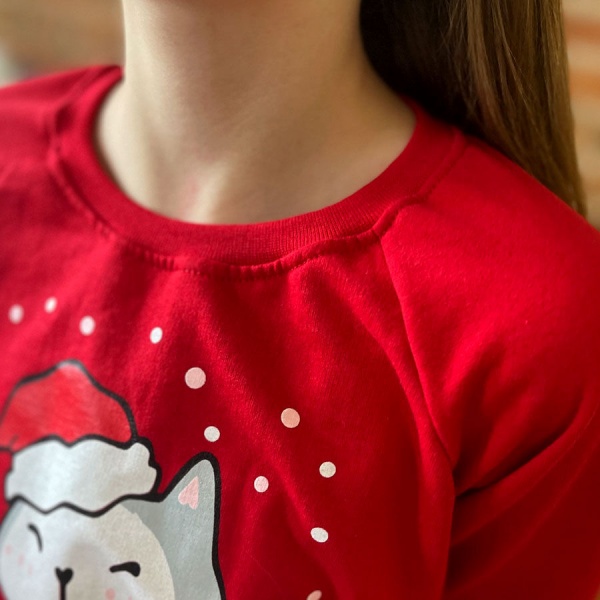 Піжама дитяча для дівчаток Blanka СантаКот р.128 червоний 12811 