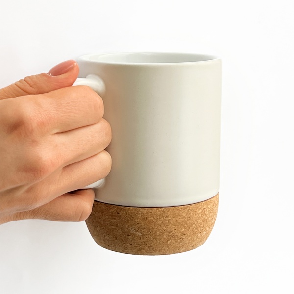 Чашка керамическая с подставкой 320 мл KP-14 WHITE