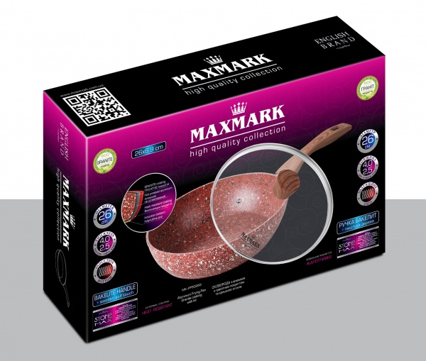 Сковорода з кришкою 26x6,9 см MK-FP5026G Maxmark