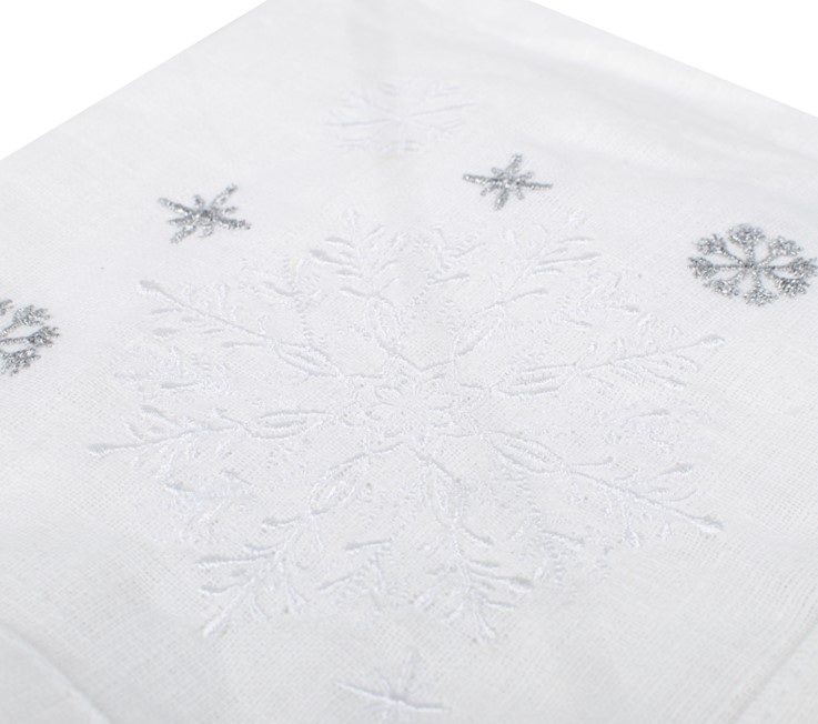 Набір серветок La Nuit Сніжинка 2 шт. 40x40 см білий із малюнком