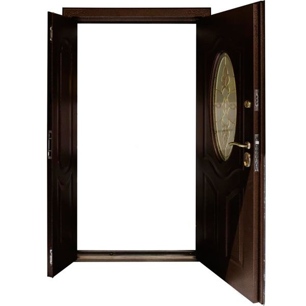 Дверь входная С-2020 2050х1200 мм правые со стеклом