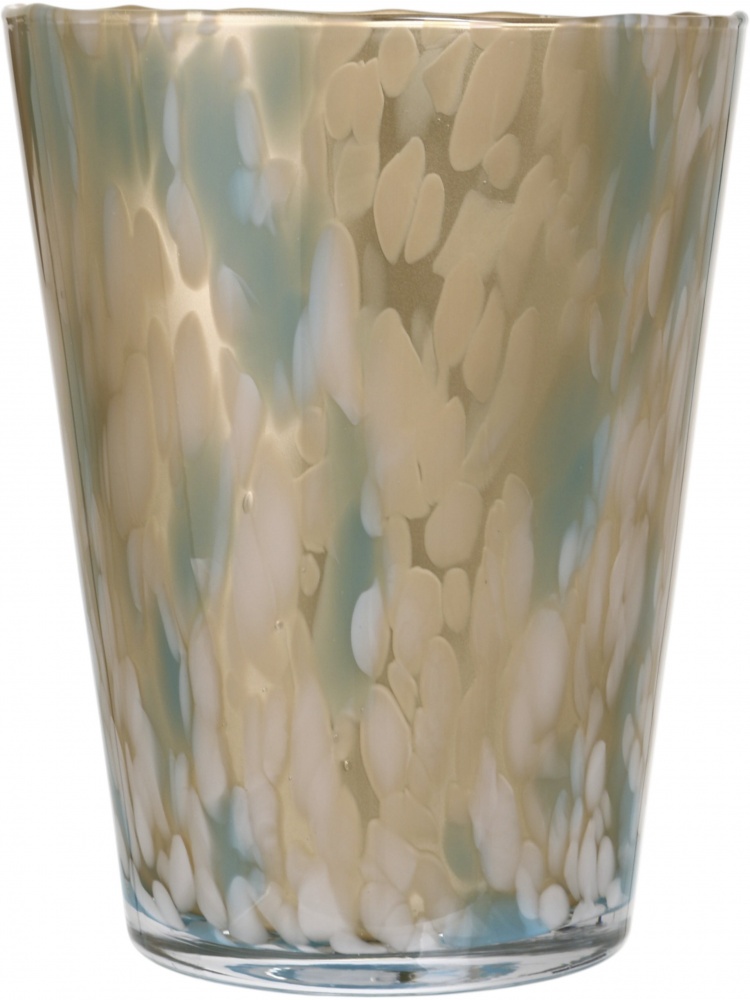 Ваза стеклянная Wrzesniak Glassworks Confetti 24 см голубая с золотым 27-1061D