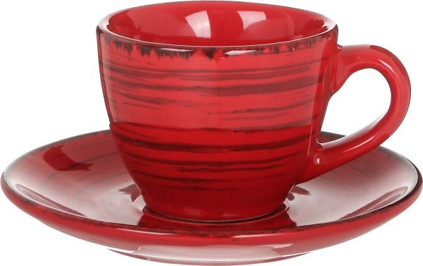 Чашка для кофе с блюдцем Antique Red 90 мл Bella Vita