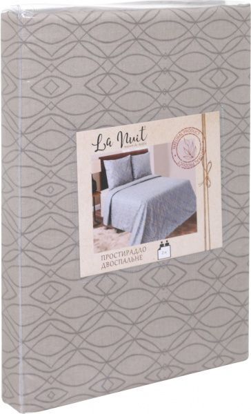 Простирадло Моді 2,0 240x220 см бежевий із принтом La Nuit 