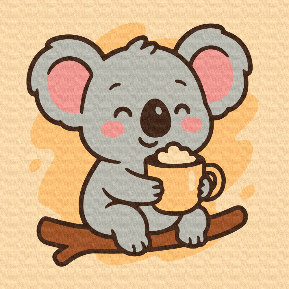 Картина по номерам Коала из какао 20х20 см Brushme