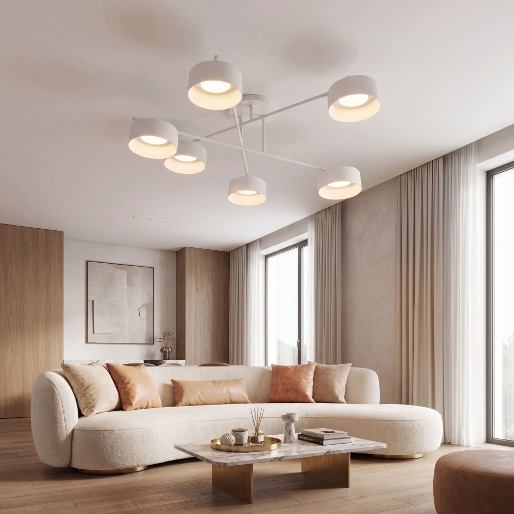 Люстра стельова LIGHT SET DOVIRA 6x12 Вт GX53 білий/димчатий