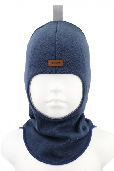 Шапочка детская для мальчика Beezy Балаклава р.50-52 темно-синий 1705 
