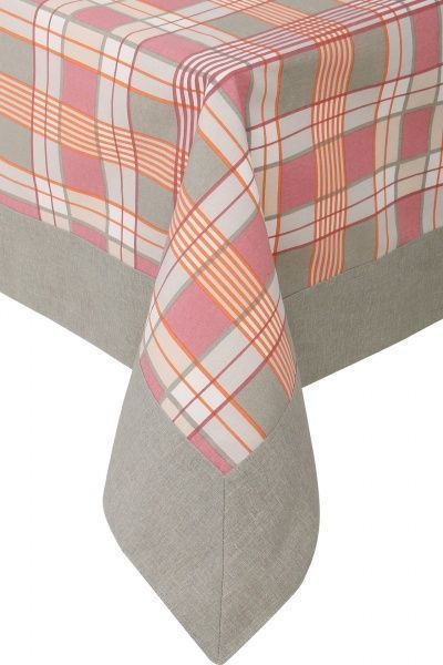 Скатерть с кантом Шато клетка 140x140 см розовый La Nuit 