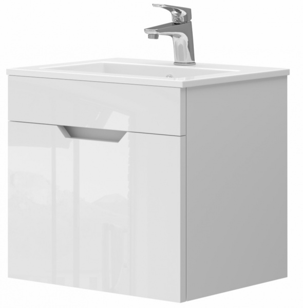 Тумба підвісна ЮВЕНТА Stefania – 50 білий з умивальником 