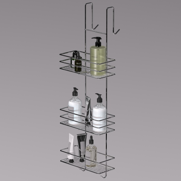 Полка для ванной 3-ярусная хром 