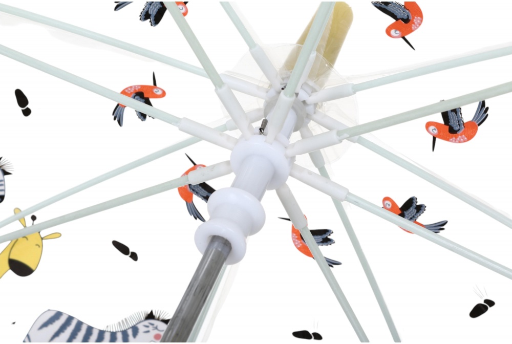 Зонт Susino Зоопарк напівавтомат купол 48 см спиць 8, прозорий 23174