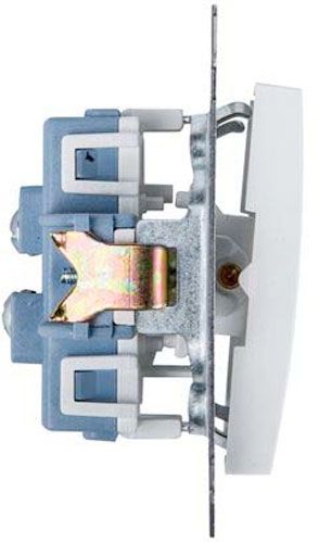 Перемикач прохідний двоклавішний Simon Premium без підсвітки 10 А 250В білий DW6/2.01/11