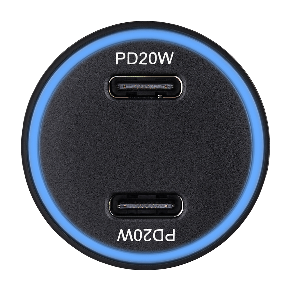 Автомобільний зарядний пристрій Brevia ePower DualCharge Display 40W 2xUSB-C