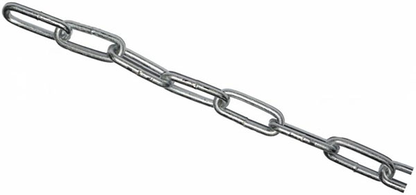 Цепь длиннозвеньевая 5 мм 1 м оцинкованная