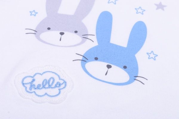Боди детское для мальчика Baby Veres Hello Bunny цельный р.68 бело-голубой 